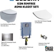 Resim Geberit Icon Rimfree Sigma30 Soft Slim Asma Klozet Seti, Parlak Krom 