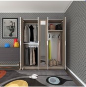 Resim Kenzlife gardırop 5 kapaklı kapılı 150 lilyum crd aynalı gardolap dolap 