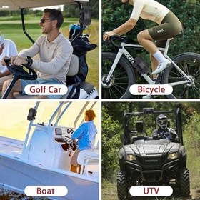 Resim Çoğu Bluetooth Kablosuz Hoparlör için CO2crea Taşınabilir Hoparlör Montajı, Açık Hoparlör Ayarlanabilir Kayış Eklenti Aksesuar Tutucu Bar Rayı Golf Arabası Korkuluk Bisiklet Tekne için 