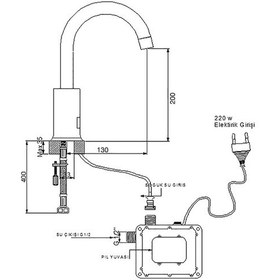 Resim Fause Kfb105-1 Tek Su Girişli Fotoselli Lavabo Bataryası 
