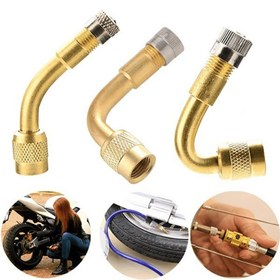 Resim 1 adet Hava Lastiği Vana Gövdesi Uzatma Adaptörü, Araba, Kamyon, Motosiklet, Bisiklet Aksesuarları için Lastik Tamir Aracı, 45/90/135 Derece Pirinç 