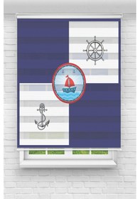 Resim Perdecizade Enxboy Gemi Dümen Dijital Baskılı Zebra Perde-cocuk Odası-stor Perde Renkli 