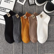 Resim Erkek ve Kadınlar için Beş Çift Çorap, Yazlık İnce Stil, Siyah ve Beyaz Kısa Tüp, Nefes Alabilir, Ter Emici, Kokuya Dayanıklı, İlkbahar ve Sonbahar için Popüler Düşük Kesimli Tekne Çorapları, Ter Tutmaz 