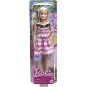 Resim TKÇ HTH66 Barbie 65.yıl Özel Pembe Elbiseli Bebek 