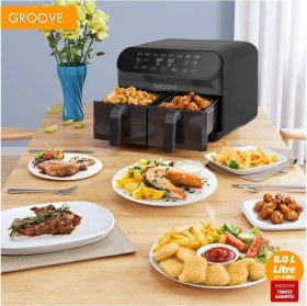 Resim Empressco Groove Max Plus Xxl 1800W (4lt+4lt) 8lt Çift Hazneli Airfryer Air Fryer Yağsız Sıcak Hava 