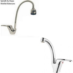 Resim ARÇE Mix Spiralli Evye Ve Kuğu Lavabo Bataryası 