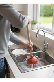 Resim Saban Kahverengi - Klozet, Banyo ve Lavabo Gider Açma Pompası 