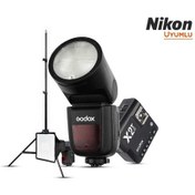 Resim Godox V1 Nikon Flaş Full Set (Flaş, Tetikleyici, Softbox, Tripod) 