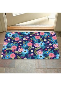 Resim Dijital Baskılı Çiçek Desenli Dekoratif Dış Kapı Önü Ve Iç Mekan Paspası Yıkanabilir Kaymaz Taban Çok Renkli 
