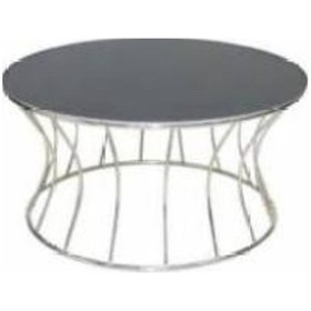 Resim Brc Kum Saati Orta Sehpa Model 1015 Temper Siyah Düz Cam Metal 