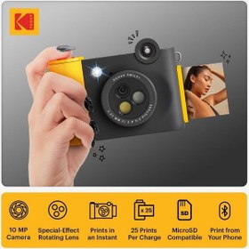 Resim Kodak Smile+ 10mp Anında Kamera Ve Bluetooth Fotoğraf Yazıcısı Dijital Fotoğraf Makineleri Siyah 