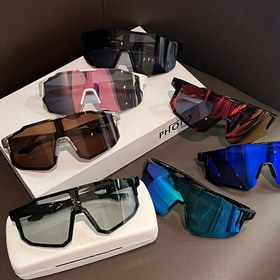 Resim Unisex Moda Gözlükleri, Canlı Ayna Lensler ve İnce Görünüm için Büyük Çerçeve 