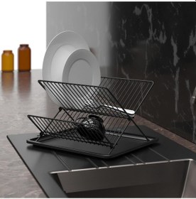 Resim Teknotel Tek Katlı Tabaklık Bulaşıklık Mat Siyah Kb004 