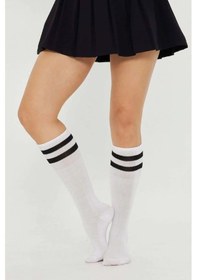 Resim Yetiş Socks Dizaltı Kız Çocuk Okul Çorabı 3'lü Paket Beyaz 