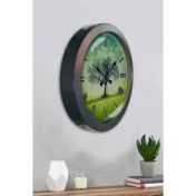 Resim Bahat Salon Ofis Duvar Saati Gri Metal Çerçeve 36 cm 