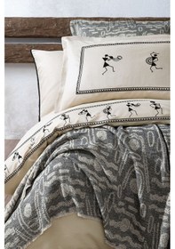 Resim Yataş Pulido Çift Kişilik Yatak Örtülü Nevresim Takımı Çeyiz Seti Antrasit Gri 