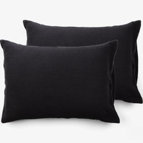 Resim Lona 2'li Keten Yastık Kılıfı 50x70 - Haki / 50 x 70 cm 