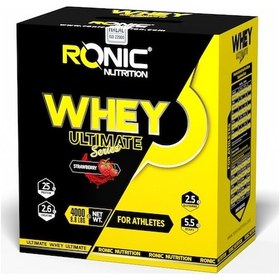 Resim Whey Ultimate Protein Tozu 4000 Gr Çilek Aromalı + Shaker Ve 2 Adet Tek Kullanımlık Whey Protein 
