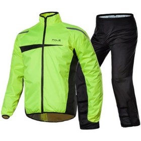 Resim Motosiklet Su Geçirmez Yağmurluk Takım Pole Cep Çantalı Hafif 