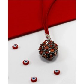 Resim Parlak Kırmızı Doğal Taşlı Araba Dikiz Ayna Süsü, Yeni Araba Hediyesi 