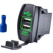 Resim Etop 3.1a Çift Usb Bağlantı Noktalı Şarj Aleti Priz 12v Motosiklet Araba İçin Su Geçirmez Led 