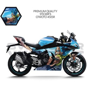 Resim Cfmoto 450sr Kaplama Sticker Goku Spirit Motor Kaplama Modeli Hazır Kit Tüm Yıllar Uyumlu 