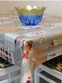 Resim Elyaflı Pvc Muşamba - Desenli Silinebilir Masa Örtüsü 02mrl195b Renkli 