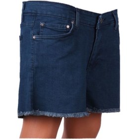 Resim Şort Mavi Mini Kot Püsküllü 83528 