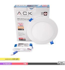 Resim Ack 9W 3000K Günışığı Sıva Altı Yuvarlak LED Panel Armatürü AP1-00900 