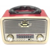 Resim Everton Atasbey - Everton Vt-3101 Bluetooth Nostalji Şarjlı 3 Band Radyo Usb Sd Aux Mp3 Player 