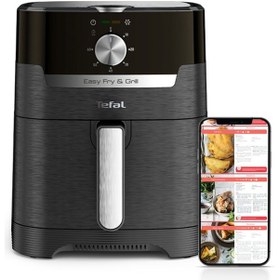 Resim TEFAL İnox Yağsız Airfryer, 4,2 Litre Kapasite, Hava ile Kızartma & Izgara Dijital Tarif Kitapçığı 