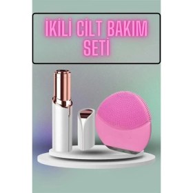 Resim MidasTech Kaş Bıyık ve Yüz Epilasyon Aleti ve Titreşimli Yüz Temizleme Masaj Aleti Ikili Set Mid 