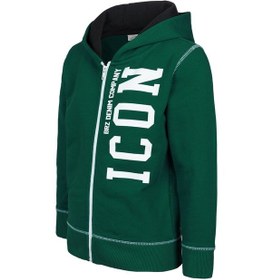 Resim Brz Kids Erkek Çocuk Baskılı Fermuarlı Kapüşonlu Sweatshirt-yeşil Yeşil 