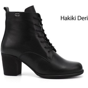 Resim Gönderi(R) Gönderi R Kadın Siyah Fermuarlı Kalın Topuklu Hakiki Deri Postal Bot Dkzb61310407 Siyah 