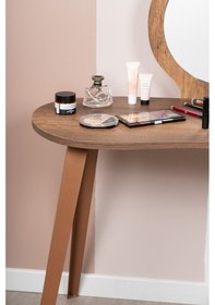 Resim Makyaj Masası Aynalı Makyaj Masası Kahverengi Şifonyer Rose 