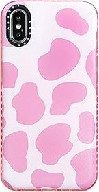 Resim Abbery iPhone XS Max için kılıf, pembe inek desenli, inek lekeleri, şeffaf baskı, yumuşak, şeffaf, tasarımlı, silikon, darbeye dayanıklı, kauçuk, sevimli koruyucu kılıf, çizilmeye karşı dayanıklı, 