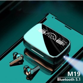 Resim Bluetooth 5.1 M19 Kulaklık Suya Tere Dayanıklı Powerbank Özellikli Hd Ses Spor Oyun Müzik Video Film 