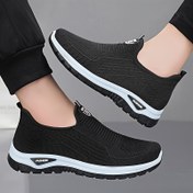 Resim Erkek Slip-On Spor Ayakkabı - Nefes Alabilen Mesh Yürüyüş Ayakkabısı, Kauçuk Tabanlı, Siyah, Açık Hava Aktiviteleri, Koşu, Yürüyüş ve Günlük Giyim İçin İdeal, Günlük Spor Ayakkabı|Slipon Spor Ayakkabı|Nefes Alabilen Mesh Spor Ayakkabı, Spor Ayakkabı 