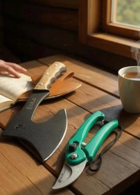 Resim SürLaz Bağ Budama Makası Bahçe Makası Outdoor Balta 2'li Bağ Bahçe Set 