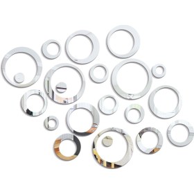 Resim Yunboo Gümüş Akrilik Yapişkan Duvar Ayna Sticker - Dıy Dekoratif, Su Geçirmez, Kolay Kaldırılabilir, 23 Adet 