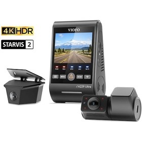 Resim Viofo A229 Ultra 3 Kameralı Ön+iç+arka Dış Su Geçirmez 4k+4k+1080p Sony Starvis 2 Sensörlü Hdr Wi-fi 6 Gps'li Araç Kamerası 