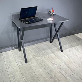 Resim Hey Modüler Mobilya Buse Çalışma Masası Ofis Bilgisayar Masası - Katlanır Sandalyeli 103 CM Metal Siyah Ayak 