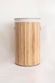 Resim Meander Yuvarlak Bambu Çamaşır Sepeti 35x61 55Lt 5113 