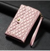 Resim Topshop1 iPhone Uyumlu 17 Rose Gold Kadın Manyetik Kartlık Ve Bozukluk Cüzdanı 