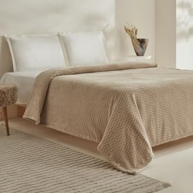 Resim Karaca Home Raunda Tek Kişilik Wellsoft Battaniye Ekru 
