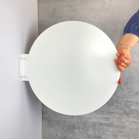 Resim Çift Taraflı Ekonomik Mağaza Tabelası | Yuvarlak Marka Logo Baskılı - Beyaz / Baskısız / 50 cm 