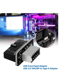 Resim Ancheyn Type-e To Usb 3.0 19 Pın Anakart Dişi Erkek Çevirici Dönüştürücü Adaptör 5209 