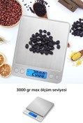 Resim Buffer Elektronik 3 Kg Kapasiteli Dijital Hassas Kantar Mutfak Tartısı Terazi 