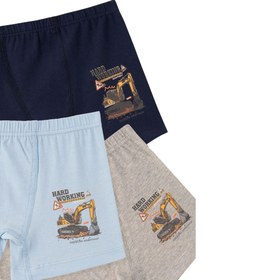Resim Natuline 3'lü Erkek Çocuk Likralı Boxer - Mavi-Gri-Lacivert / 1-2 Yaş 