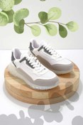 Resim Bambi Beyaz Gri Süet Kadın Sneaker K01512243702 